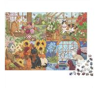 Cat's Four Seasons 1000 Piece Jigsaw Puzzle,Stress Relief,Impossible Challenge,Gift Idea Kittens,Home Wall Decor,Premium Cardboard,Educational Toy,Adults & Kids 14+ 38x26cm