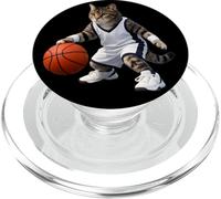 Cats Funny cat kitten playing basketball sports hilarious PopSockets PopGrip for MagSafe