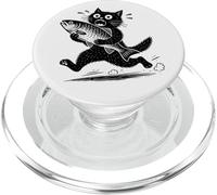 Cats gift idea Kitten-Meow, Cat stealing Fish, Cat PopSockets PopGrip for MagSafe