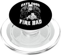 Cats Good Fire Bad Funny Frankenstein Cat Lover Kitten PopSockets PopGrip for MagSafe