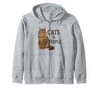 Cats Greater Than People Maine Coon Kitty Lovers Zip Hoodie