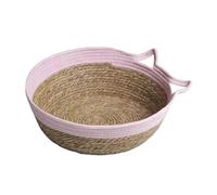 Cats House for Indoor Straw Rope Cats Scratching Post Resting House Hideouts Basket for Cats Sleep Bulrush Pet Bed Dog Nest
