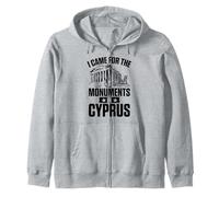 Cats I Came for the Monuments in Cyprus for Men Women. Zip Hoodie