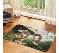 Cats in Exotic Jungles Pet Feeding Mat Dog Cat Eating Food Absorbent Leather Tablecloth for and Water Bowl Waterproof No Stains Quick Dry Non-Slip 23.62 * 15.75IN