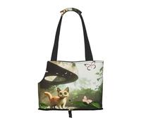 Cats in Exotic Jungles Pet Tote Bag Foldable Handbag Carrier for Small Dogs Cats Puppy Portable Travel Shoulder