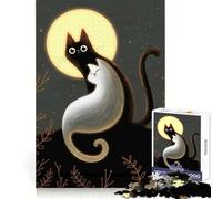 Cats in The Moonlight 1000 Pieces Jigsaws Adults Puzzles Memory Training Restful Escape Flawless Cut Xmas Surprise size 50x75cm