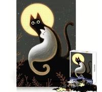 Cats in The Moonlight Puzzles for Teenagers 1000 Pieces Brain Development Quiet Enjoyment Clean Join Seasonal Gift size 38x26cm