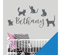 Cats & Kittens - Pets Personalised Name Wall Art Sticker [Medium] [Ocean]