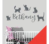 Cats & Kittens - Pets Personalised Name Wall Art Sticker [Medium] [Poppy]