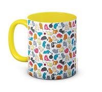 Cats & Kittens Print for Cat Lovers - Ceramic Coffee Mug (Yellow)