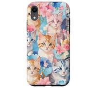 Cats Kitty Cat Flowers Pattern Kitty Kaleidoscope Cute Cat Case for iPhone XR