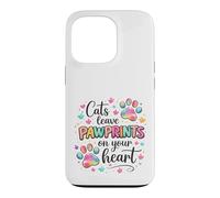 Cats Leave Pawprints Heart Cute Cat Lover Design Case for iPhone 13 Pro