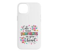 Cats Leave Pawprints Heart Cute Cat Lover Design Case for iPhone 14 Plus
