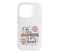 Cats Leave Pawprints Heart Cute Cat Lover Design Case for iPhone 14 Pro