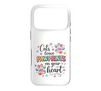Cats Leave Pawprints Heart Cute Cat Lover Design Case for iPhone 17 Pro