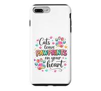 Cats Leave Pawprints Heart Cute Cat Lover Design Case for iPhone 7 Plus/8 Plus