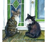 Cats Let Me Out! Little Dog Laughed Greeting Card Blank Inside Any Occasion