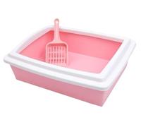 Cats Litters Toilet Kitten Potty Toilet Easy To Clean With Scoop, For All Kinds Of Cat Litter With High Side Cats Litter Pan Pet Supplies(Pink)