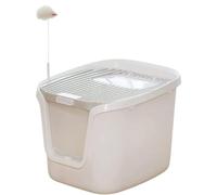 Cats Litters Toilet Open Top Kitty Litter Box With Toy And Plastic Cat Litter Scoop Easy To Clean Cats Litter Box Pet Supplies(Grey)