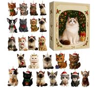 Cats Lover Christmas Advent Calendars Countdown, 2D Acrylic Cat Calendar 2025 With 24 Boxes, 24 Day Cat Ornaments Christmas Countdown Calendar For December Wreaths Tree Living Room Bedroom Entryway