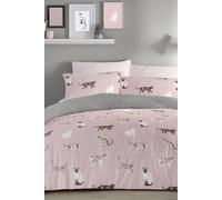Fusion - Cats - Easy Care Duvet Cover Set - King Bed Size in Blush