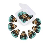 Cats Lying On The Piano Guitar Picks With 12 Pack Organizer Box,Thin, Medium & Heavy 3 Different Celluloid Guitar Pick, Abstract Art Pics Plectrums For Bass, Acoustic Electric Guitars