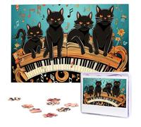 Cats Lying On The Piano Wooden Puzzles 1000 Pieces Personalized Jigsaw Puzzle For Adults Interesting Custom Photo Puzzles Gift For Holiday Birthday Wedding Anniversay