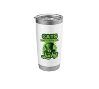 Cats Make Everyday Feel Lucky St Patricks Day Stainless Steel Insulated Tumbler