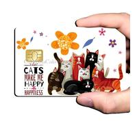 Cats Make Me Happy! Credit Card Sticker US Size