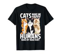 Cats Make Me Happy Humans Make My Head Hurt T-Shirt