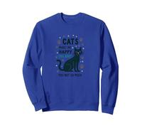 Cats Make Me Happy You Not So Much - Funny Pet Lover Art Sweatshirt, Adult Unisex, Royal Blue, XXL