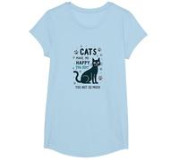 Cats Make Me Happy You Not So Much - Funny Pet Lover Art T-Shirt, Girls, Baby Blue, Medium