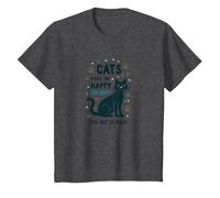 Cats Make Me Happy You Not So Much - Funny Pet Lover Art T-Shirt, Kids, Dark Heather Grey, 12 Years