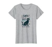 Cats Make Me Happy You Not So Much - Funny Pet Lover Art T-Shirt, Women, Heather Grey, 3XL