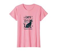 Cats Make Me Happy You Not So Much - Funny Pet Lover Art T-Shirt, Women, Pink, 3XL