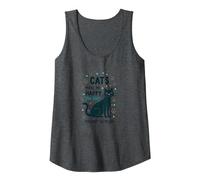 Cats Make Me Happy You Not So Much - Funny Pet Lover Art Tank Top, Women, Dark Heather Grey, M