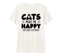 Cats Make Me Happy You Not So Much Humans Make My Head Hurt Premium T-Shirt