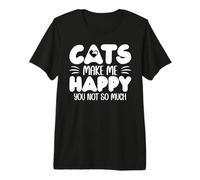 Cats Make Me Happy You Not So Much Humans Make My Head Hurt Premium T-Shirt