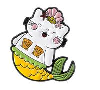 Cats Mermaids Enameled Pin Lovely Animal Jewelry for Backpacks Jackets Unique Birthdays Celebrations Accessory for Casual Outfits Birthdays Celebrations Unisex Daily Wear