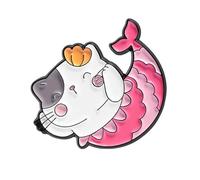 Cats Mermaids Enameled Pin Lovely Animal Jewelry for Backpacks Jackets Unique Birthdays Celebrations Accessory for Casual Outfits Birthdays Celebrations Unisex Daily Wear