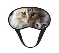 Cats Mom and Baby Sleep Mask for Side Sleeper, Blackout Sleep Eye Mask Comfortable Blindfold Eyeshade Soft Breathable Sleeping Mask with Elastic Strap Silk Eye Covers for Travel
