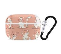 Cat's Movements are Different AirPod Pro Case, Anti Scratch Hard PC Cover with Keychain, AirPod Pro 2nd/1st Case Accessories for Women Men, White-Style