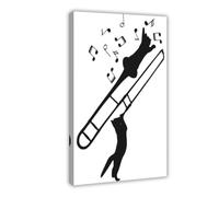 Cats Music Notes Canvas Poster for Bedroom Decor Gift | Frame-style, Multiple sizes, Multiple frame styles, Wall Art, Decor Picture, Dorm Room Decor