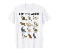 Cats of the World Feline Breeds Chart T-Shirt