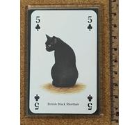 CATS Of The World Playing Card fridge magnet - BRITISH BLACK SHORTHAIR