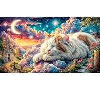 Cats-on-a-cruise-ship-kissing-with-hearts Jigsaw Puzzle 1000 Pieces Recycled Paper Educational Games Great Gift Idea for Adults and Kids Age 12 Years Up Beautiful Decoration Puzzle 38x26/1000pcs