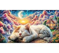 Cats-on-a-cruise-ship-kissing-with-hearts Puzzle for Adults 1000Pc Educational Game Decompression Challenging Puzzles for Adults and Kids Age 12 Years Up Great Gift Idea 70x50/1000pcs