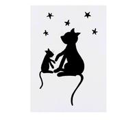 'Cats On A Starry Night' Temporary Tattoo - Water Resistant, Skin-Safe, Non-Toxic Transfer (TO00082035)