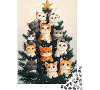 Cats on Christmas Tree Jigsaw Puzzle for Adults, 1000 Pieces, 38x26cm/1000pcs, Screen-Free Activity, Relaxing Indoor Time And Time at Home