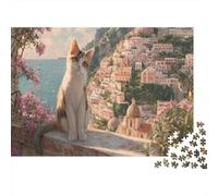 Cats on The Balcony Rätsel Für Erwachsene |Italian Architecture| 1000pcs (75x50cm) Puzzles Lernspiele Home Decor Puzzles